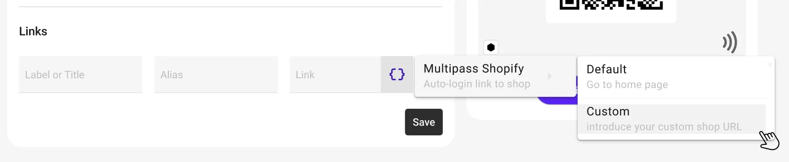 Custom Multipass link in Wallet settings