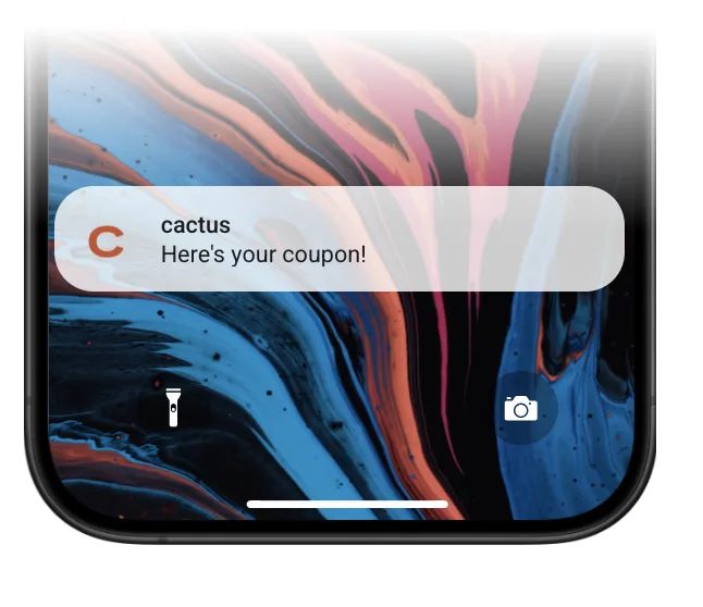 Coupon push notification preview