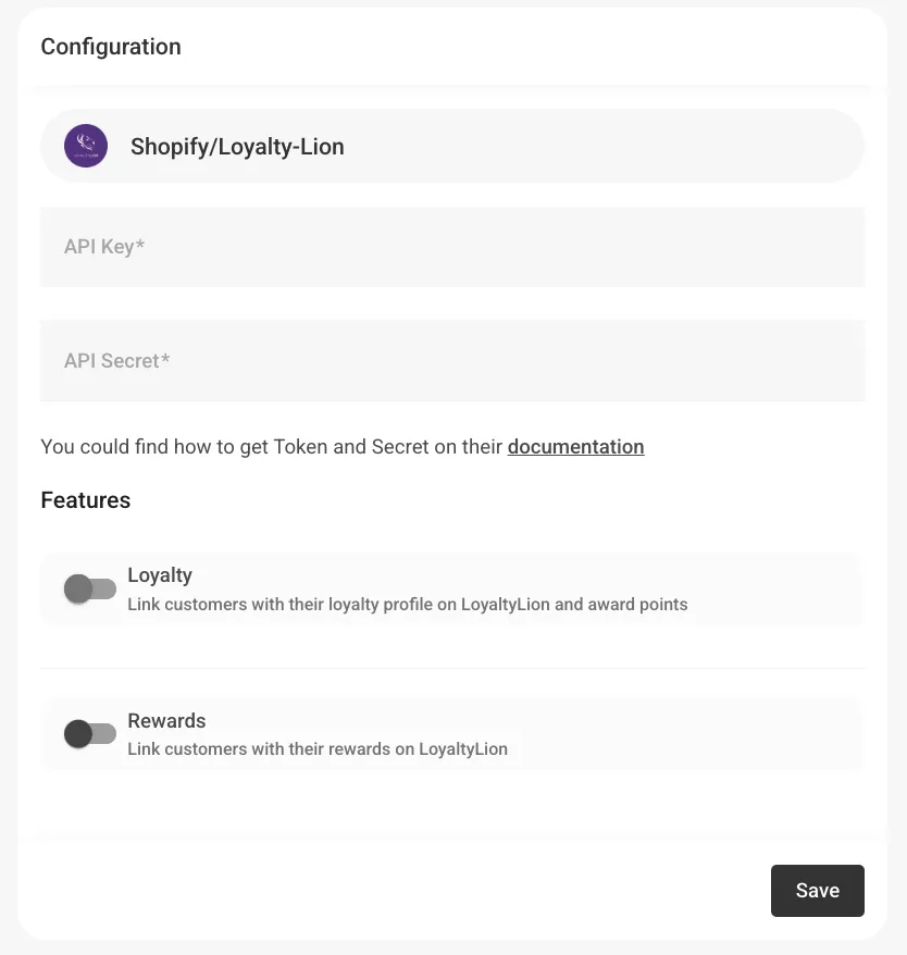 LoyaltyLion integration settings page