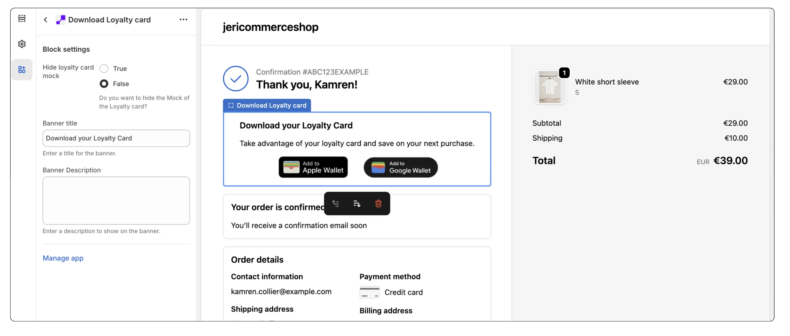 Wallet pass download extension settings