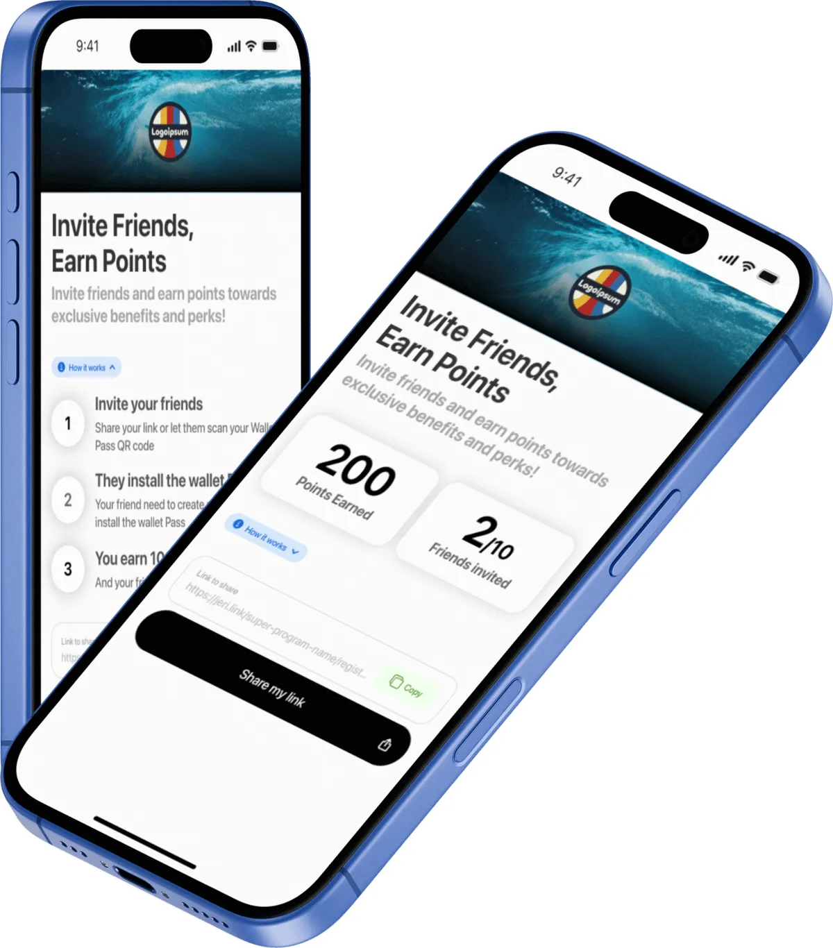 Customer referral page preview