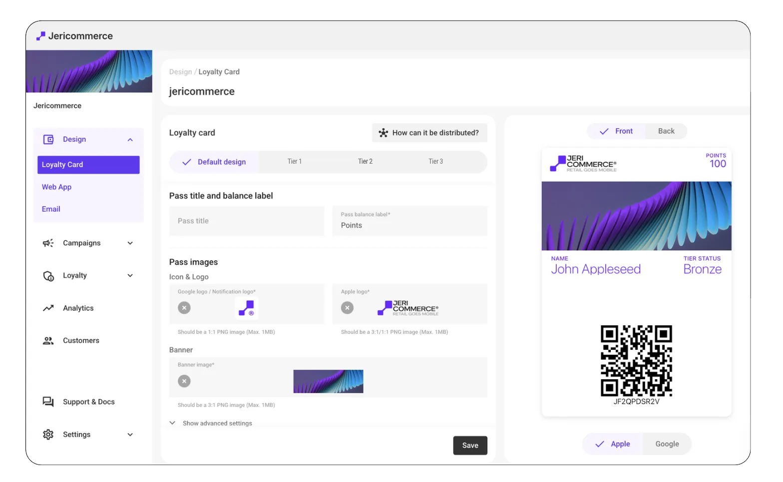 Tier-based loyalty card design
