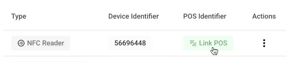 Link POS device to NFC reader